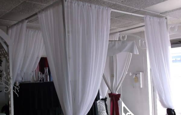 Aluminum Canopy Frame w/sheer curtain panels