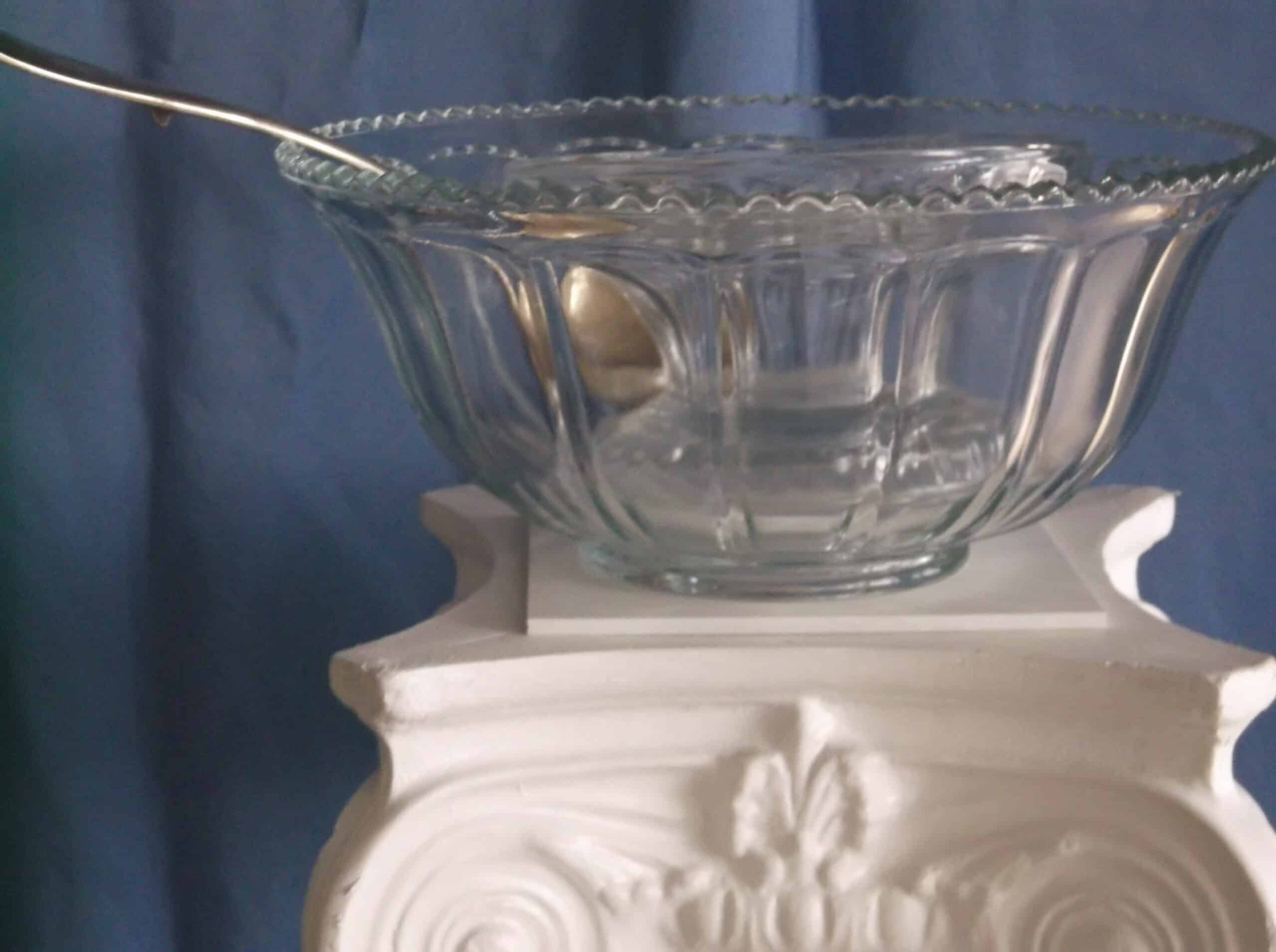 Glass Punch Bowl with Ladle